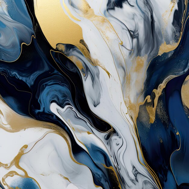 Gilded Abstracts Navy Blue amp Gold Digital Art