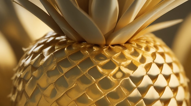 Gilded Elegance Creative Design Made of Gold Pineapple Abstract Luxury