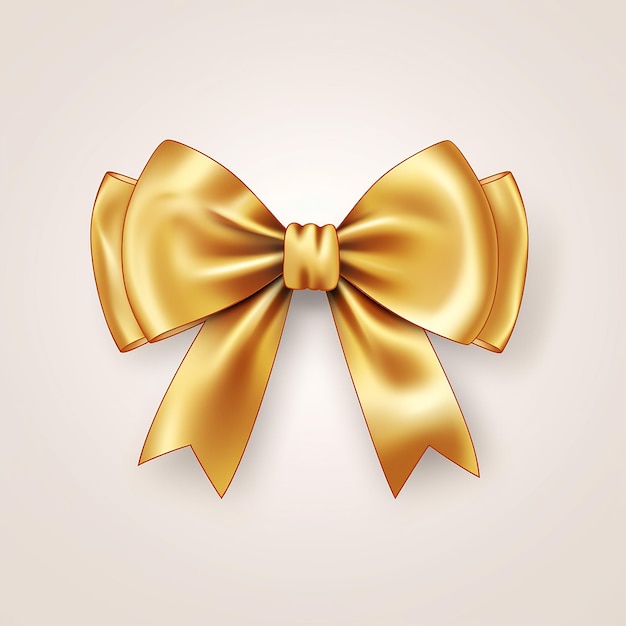 Gilded Elegance Golden Bow Ribbon Vector Isolated Illustration