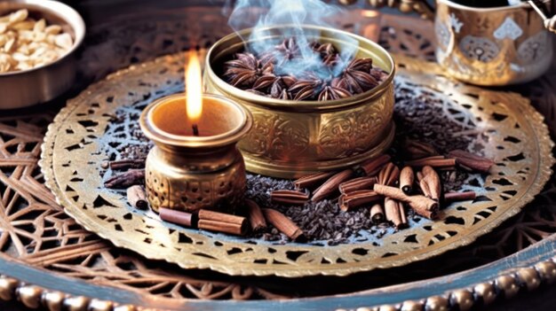 Gilded Moments Turkish Coffee's Sunlit Magic