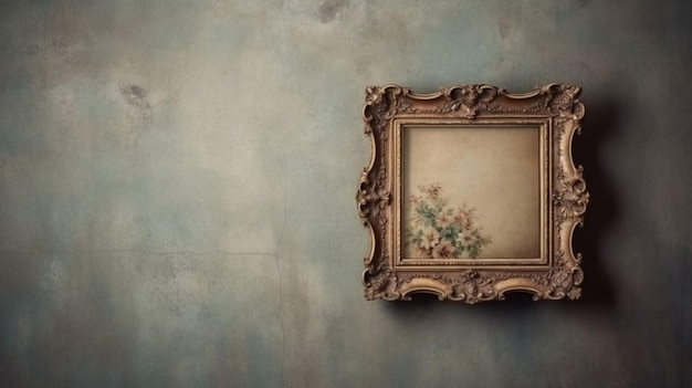 Gilded Nostalgia Vintage Golden Frames on Rustic Walls