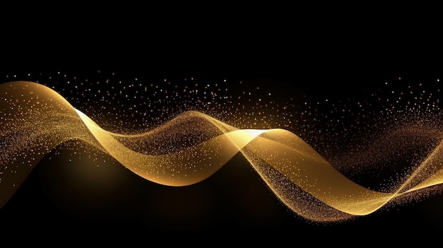 Золотая симфония абстрактная Медная и золотая линии украшены