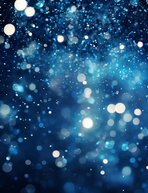 Photo a giltter blue bokeh lights wallpaper