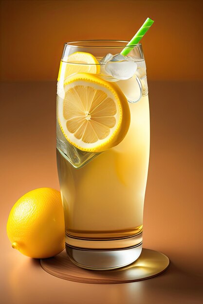 Ginger Ale with ice and lemon