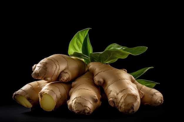 Ginger On Black Background