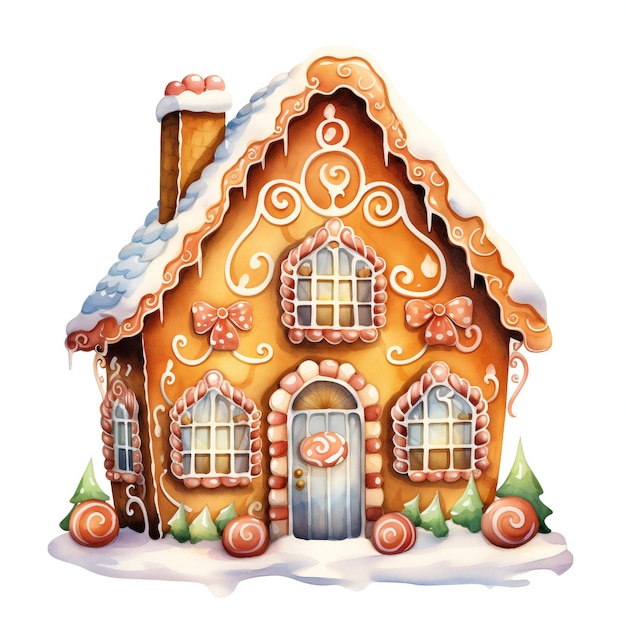 Ginger Bread House Clipart Graphic Illustrations