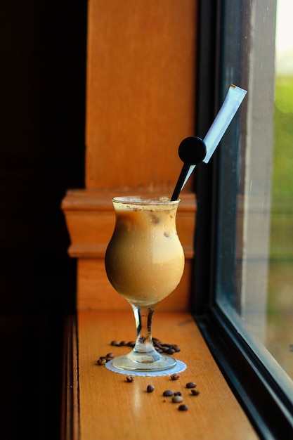 ginger coffee in a glass