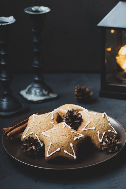 Ginger cookies in the shape of stars