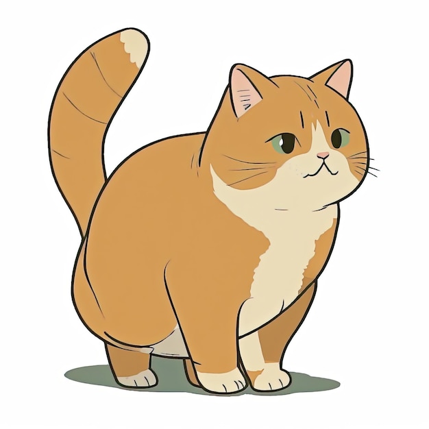 Ginger kitty in eenvoudige schattige stijl geïsoleerd op lichte achtergrond Vector illustratie Generatieve AI