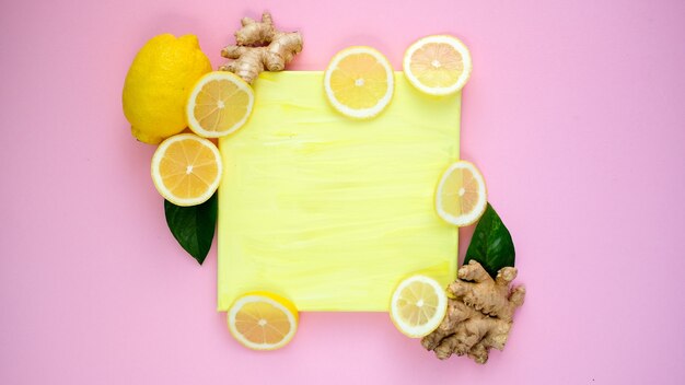 ginger lemon notepad top view