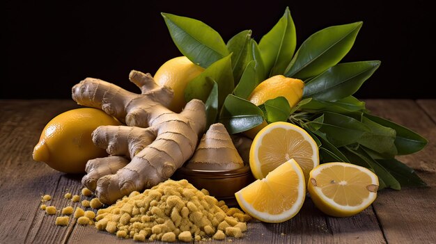 Ginger and lemon powder