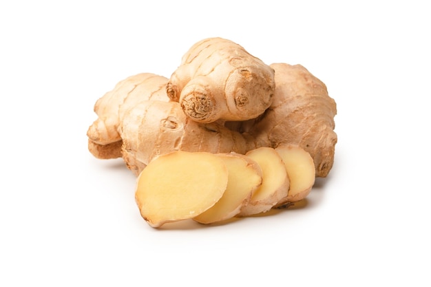 Ginger root isolated on white background