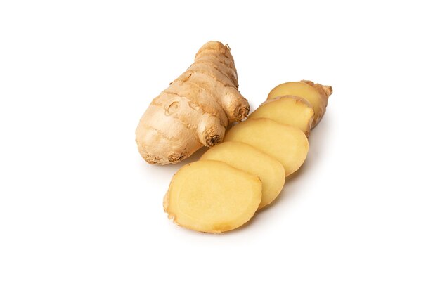 Ginger root isolated on white background