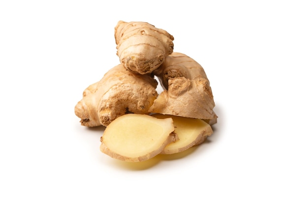 Ginger root isolated on white background