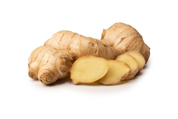 Ginger root isolated on white background