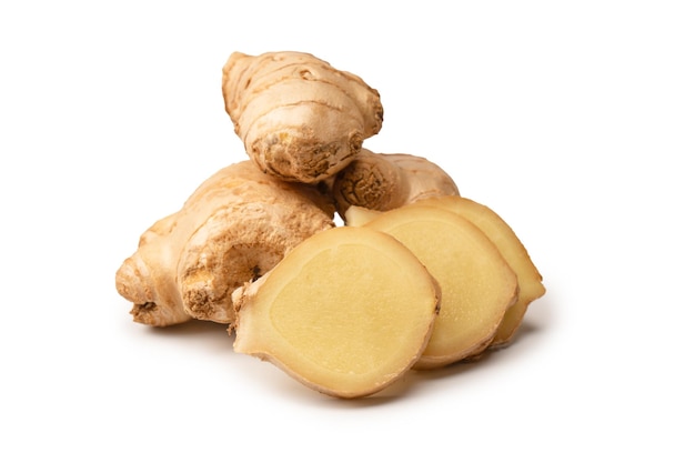 Ginger root isolated on white background