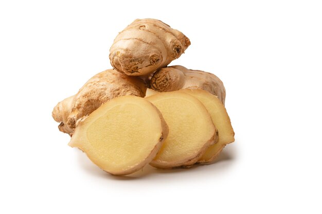 Ginger root isolated on white background