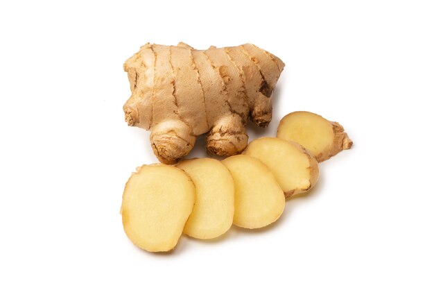 Ginger root isolated on white background