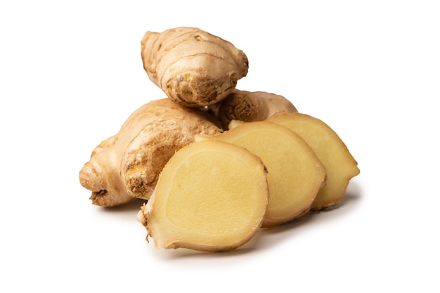 Ginger root isolated on white background