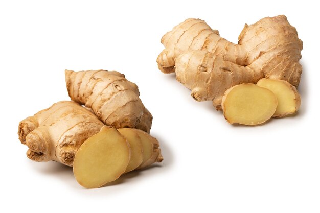 Ginger root isolated on white background