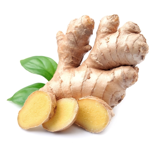 Ginger root in isolated white