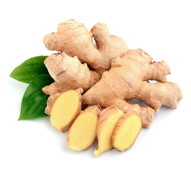 Ginger root in isolated white