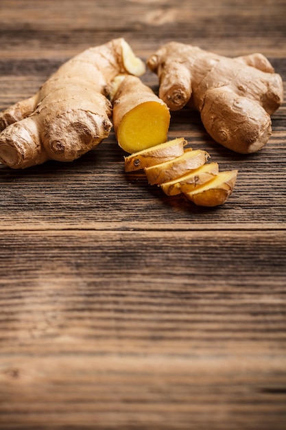 Ginger root sliced