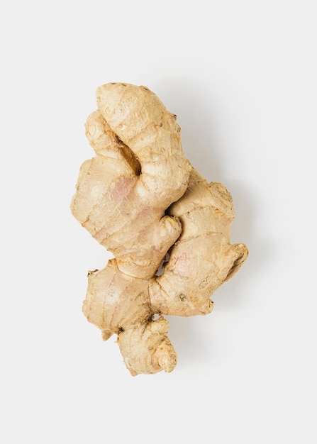 Ginger root on white background