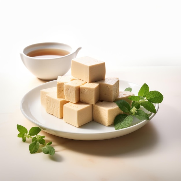 Photo ginger tofu a photo realistic delight with soft color blending