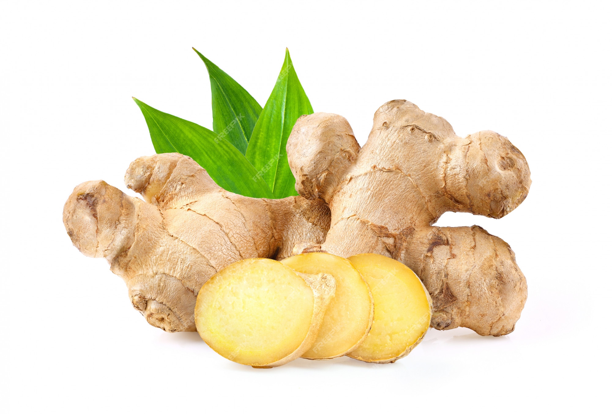 Premium Photo | Ginger on white background. depth of field