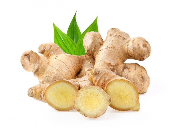 Ginger on white background. depth of field