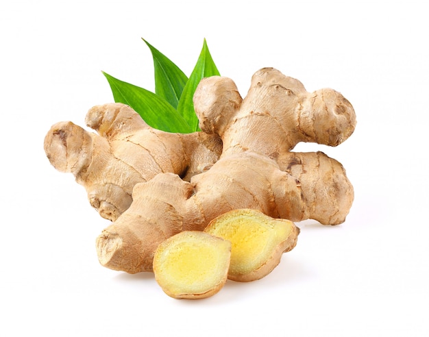 Ginger on white background. depth of field