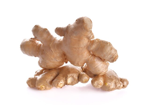 Ginger on a white surface