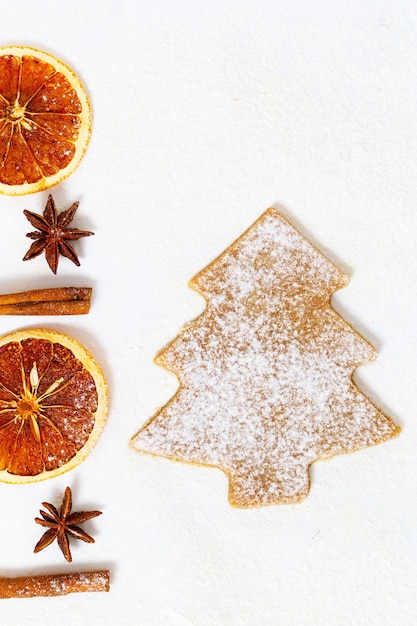 Gingerbread biscuit and orange slices