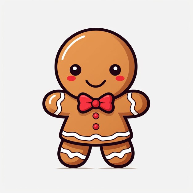 Photo gingerbread bliss adorably kawaii svg of a gingerbread man free of background