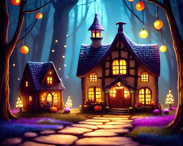 gingerbread candy village, cinematic scene