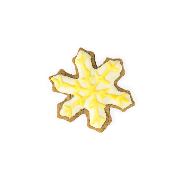 Gingerbread Christmas cookie on a white isolated background. new year's, homemade. High quality photo