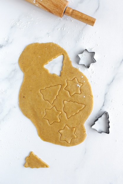 Photo gingerbread cookie dough for christmas