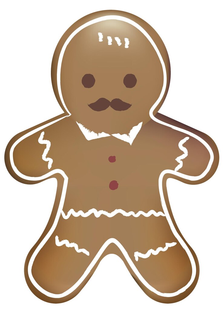 Photo gingerbread cookie png christmas sticker transparent background