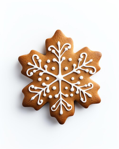 a gingerbread cookie with white frosting