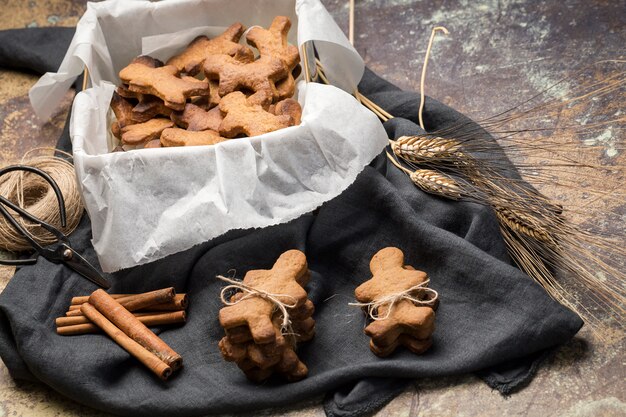 Gingerbread cookies in the shape of a doll 