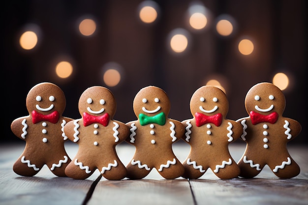 Photo gingerbread cookies shaped like festive holiday