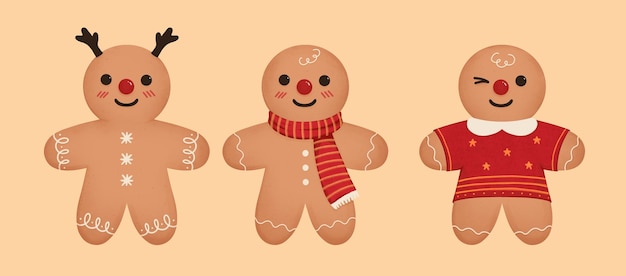 Gingerbread Cookies Sweet hand drawn