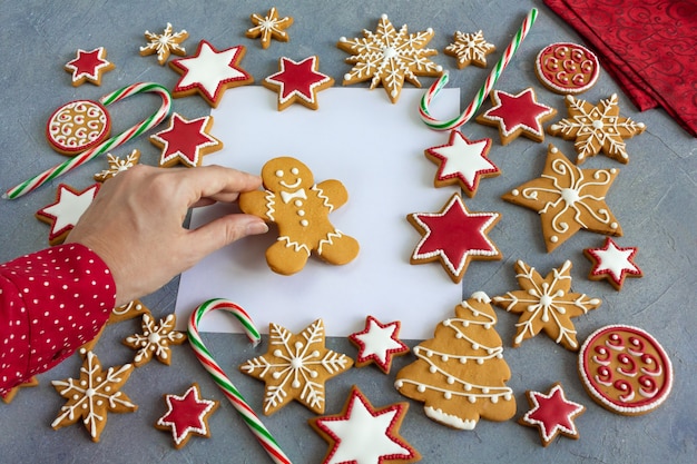 Gingerbread cookies on a table