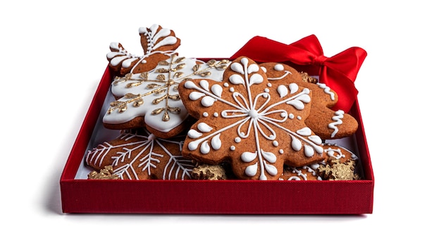 Gingerbread cookies on a white background. High quality photo