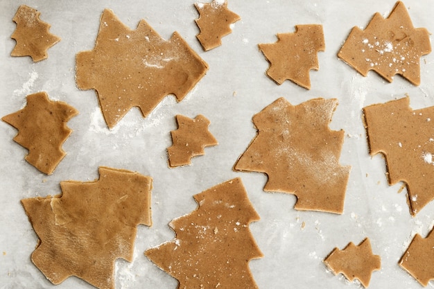 Gingerbread cookies with Christmas tree shape