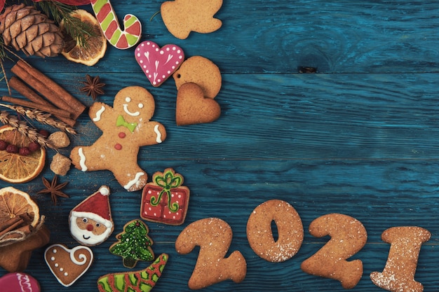 Gingerbread in different shapes and colors