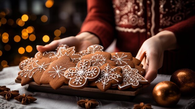 Photo gingerbread elegance a fascinating blend of flavor and artistry through skillful handiwork