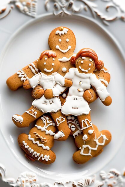 Gingerbread Family Decorates Human Cookie Holiday