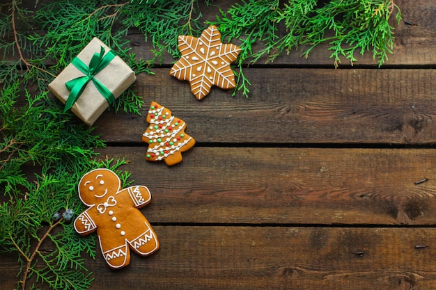 gingerbread. gifts and holiday, christmas happy New Year 